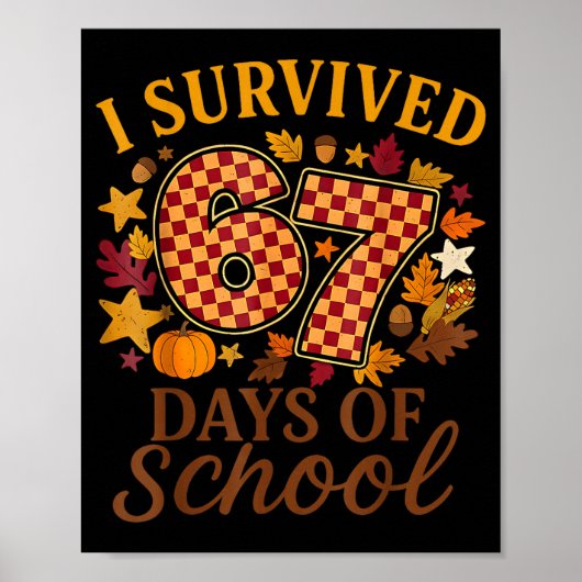 I Survived 67 Days Of School Funny 6 7 Teachers Th Poster (Voorkant)