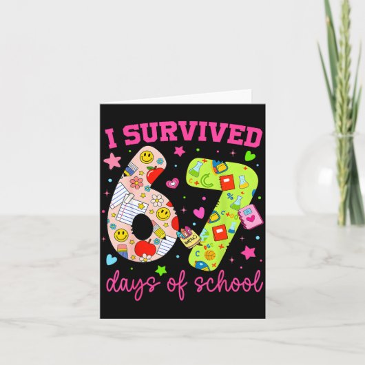 I Survived 67 Days Of School Funny Camouflage Boy Kaart (Voorkant)
