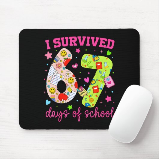 I Survived 67 Days Of School Funny Camouflage Boy  Muismat (Met muis)