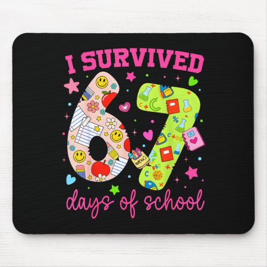 I Survived 67 Days Of School Funny Camouflage Boy  Muismat (Voorkant)