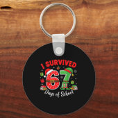 I Survived 67 Days Of School Funny Christmas Teach Sleutelhanger (Voorkant)