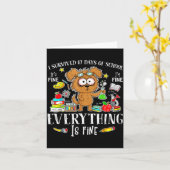 I Survived 67 Days Of School Funny Dog Lover Scien Kaart (Gele Bloem)