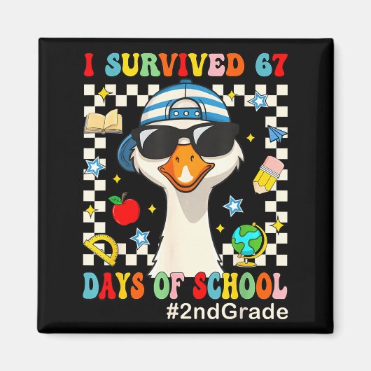 I Survived 67 Days Of School Funny Goose Boys 2nd Magneet (Voorkant)