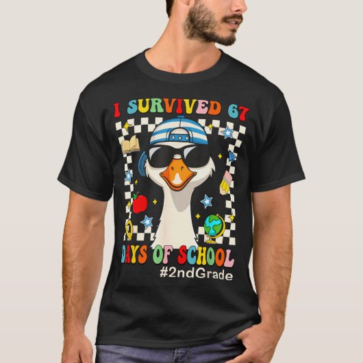 I Survived 67 Days Of School Funny Goose Boys 2nd T-shirt (Voorkant)