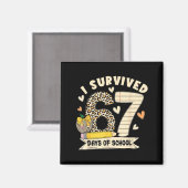 I Survived 67 Days Of School Funny Leopard Student Magneet (Voorkant / Achterkant)