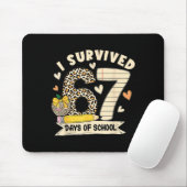 I Survived 67 Days Of School Funny Leopard Student Muismat (Met muis)