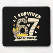 I Survived 67 Days Of School Funny Leopard Student Muismat (Voorkant)