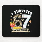 I Survived 67 Days Of School Funny Leopard Student Muismat (Voorkant)