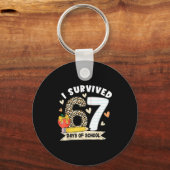 I Survived 67 Days Of School Funny Leopard Student Sleutelhanger (Voorkant)