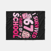 I Survived 67 Days Of School Funny Student Style Fleece Deken (Voorkant (Horizontaal))