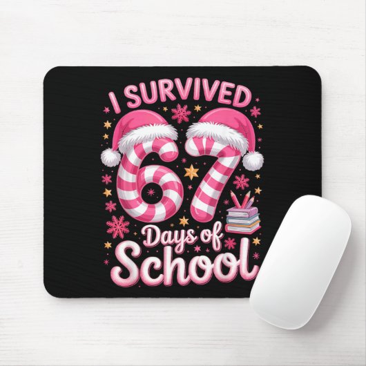 I Survived 67 Days Of School - Funny Teachers Stud Muismat (Met muis)