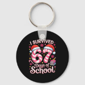 I Survived 67 Days Of School - Funny Teachers Stud Sleutelhanger (Voorkant)