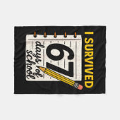 I Survived 67 Days Of School Six Seven Meme Studen Fleece Deken (Voorkant (Horizontaal))