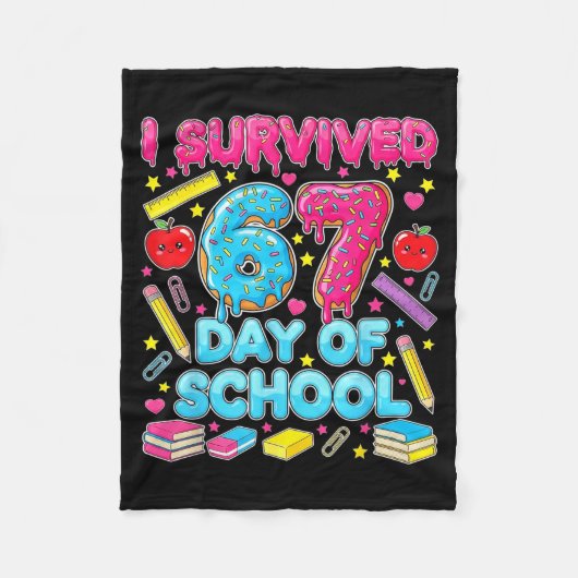 I Survived 67 Days Of School Six Seven Meme Teache Fleece Deken (Voorkant)