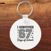 I Survived 67 Days Of School Teachers Students Sleutelhanger (Voorkant)