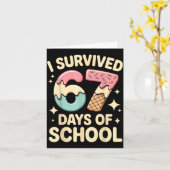 I Survived 67 Days Of School With A Funny Ice Crea Kaart (Gele Bloem)