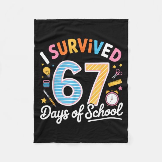 I Survived 67 Days School Funny Six Seven Meme Tea Fleece Deken (Voorkant)