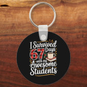 I Survived 67 Days With My Awesome Student Teacher Sleutelhanger (Voorkant)