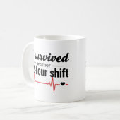 I Survived Another 12-Hour Shift Nurse Coffee Mug  Koffiemok (Voorkant links)