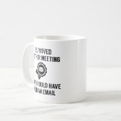 I Survived Another Meeting Koffiemok (Voorkant links)