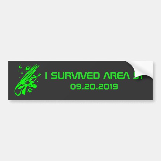 I Survived Area 51 Green Alien Bumpersticker (Voorkant)
