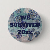 I Survived Blue Covid Virus Button (Voorkant)