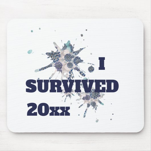 I Survived Blue Covid Virus Gel Muismat (Voorkant)