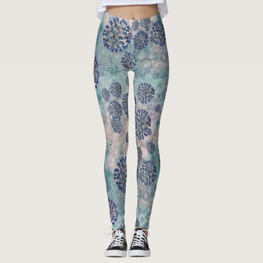 I Survived Blue Covid Virus Leggings (Voorkant)