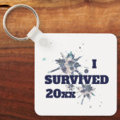 I Survived Blue Covid Virus Sleutelhanger (Voorkant)