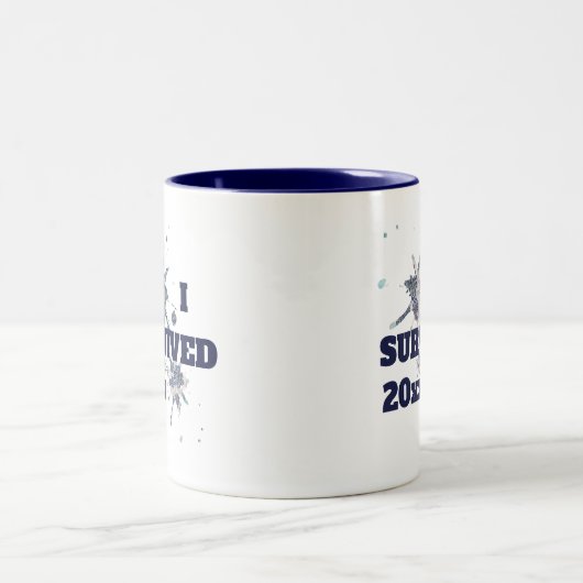 I Survived Blue Covid Virus Two-Tone Coffee Mok (Center)