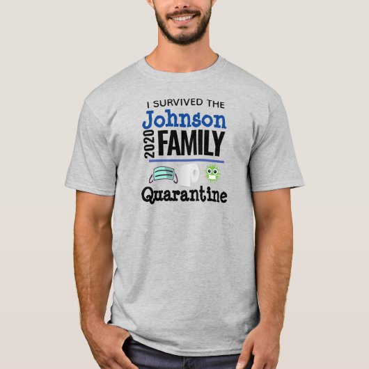 I Survived Coronavirus Quarantine, Fun Family T-shirt (Voorkant)