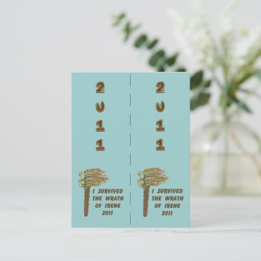 I Survived Irene Bookmarkers Briefkaart (Staand voorkant)