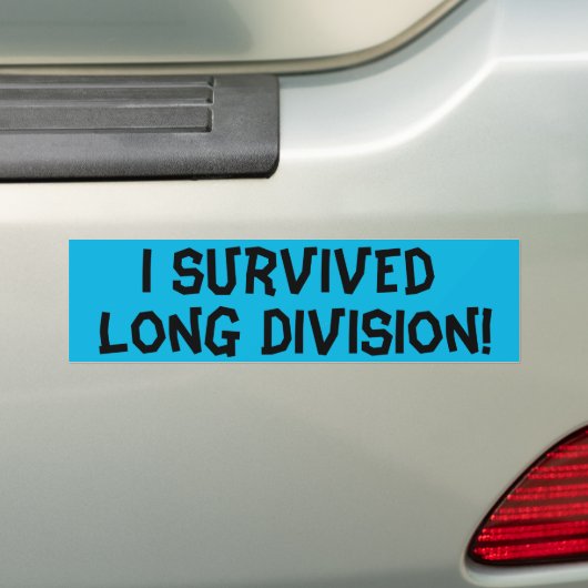 I Survived Long Division Bumpersticker (Op auto)