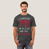 I Survived Open Heart Surgery Gifts Recovery Manne T-shirt (Voorkant volledig)