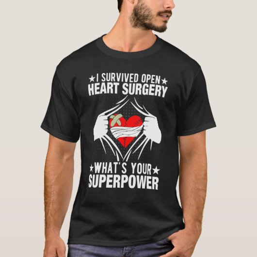 I Survived Open Heart Surgery Open Heart Surgery M T-shirt (Voorkant)
