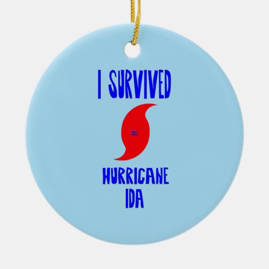 I Survived oricane Ida Keramisch Ornament (Voorkant)