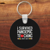 I Survived Pandemic Teaching 2020 2021 Apple Sleutelhanger (Voorkant)