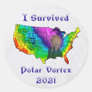 I Survived Polar Vortex 2021 Ronde Sticker