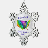 I Survived Polar Vortex 2021 Tin Sneeuwvlok Ornament (Rechts)