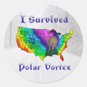 I Survived Polar Vortex Ronde Sticker