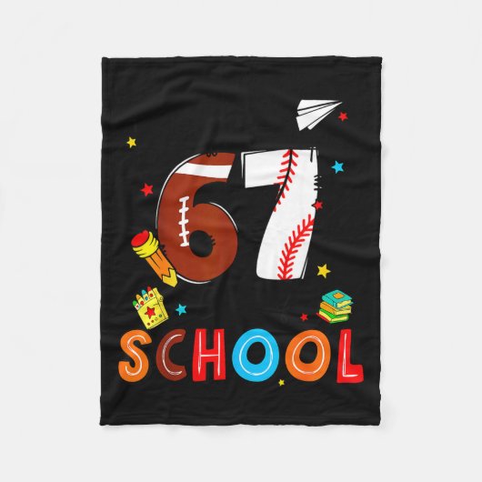 I Survived Sixty Seven Days Of School Funny Baseba Fleece Deken (Voorkant)