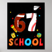 I Survived Sixty Seven Days Of School Funny Baseba Poster (Voorkant)