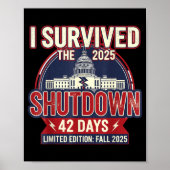 I Survived The 2025 Shutdown Funny Litical Quote  Poster (Voorkant)