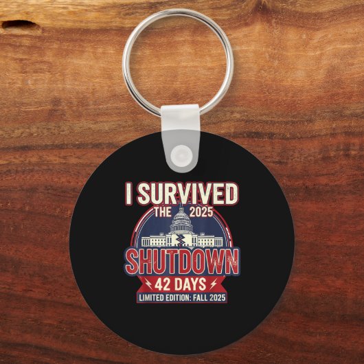 I Survived The 2025 Shutdown Funny Litical Quote Sleutelhanger (Voorkant)