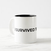 I Survived The Sync Minimalist Typographic Mug (Devant gauche)