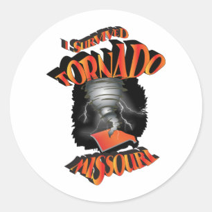 I Survived Tornado Missouri Ronde Sticker