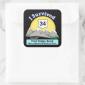 I Survived Trail Ridge Road Vierkante Sticker (Tas)