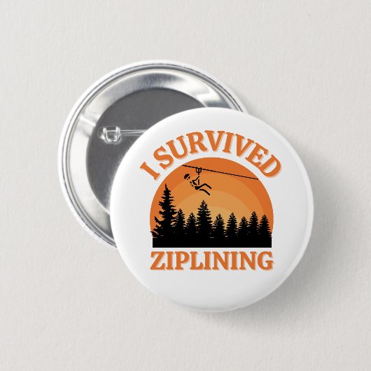 I Survived Ziplining knop Ronde Button 5,7 Cm (Voorkant /achterkant)