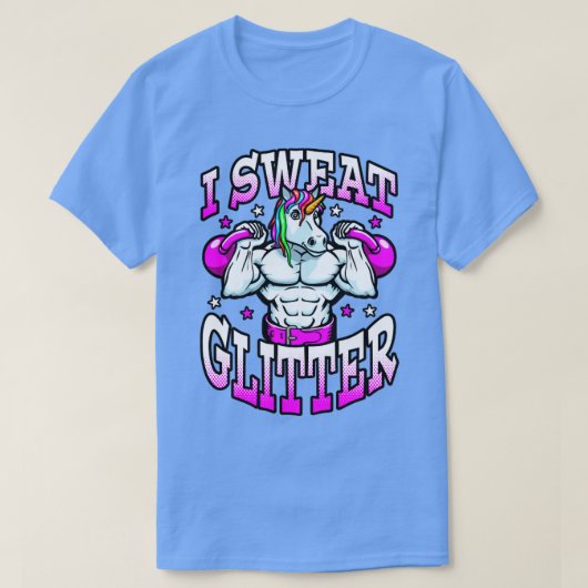 I Sweat Parties scintillant Unicorn Gym Workout Ke (Design devant)