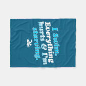 I Swim Funny Swimmer Quote  Fleece Deken (Voorkant (Horizontaal))